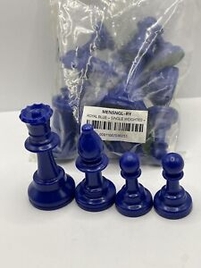 Chess Heavy Tournament Pieces Half Set - Blue