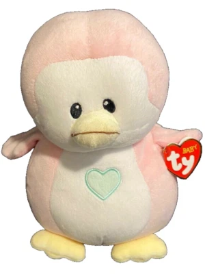 ETIQUETA! Peluche de pingüino rosa bebé 8-9" TY PENNY peluche verde corazón suave 2017 Foto 1 de 3