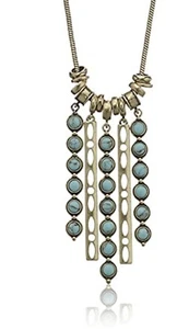 $49 Lucky Brand Gold-Tone Turquoise Charm Necklace LK19a - Picture 1 of 7