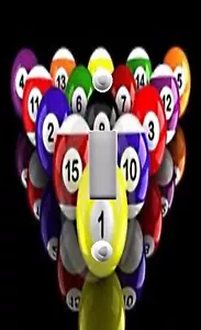 Light Switch Plate & Outlet Covers BILLIARD POOL BALLS IN RACK 02 - Picture 1 of 26
