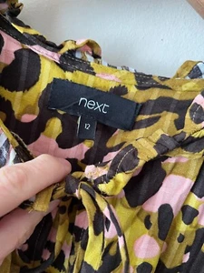 Next Dress Size 12 Printed Short Sleeve Fit Flare Formal Occasion Summer - Picture 1 of 8