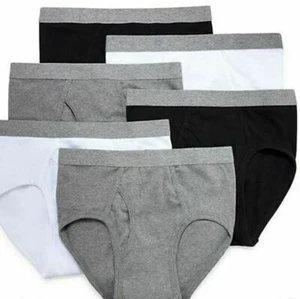 Men's 12 Pcs 100% Cotton Full-Cut Briefs Underwear Sizes 2XL, 3XL, 4XL - Picture 1 of 2