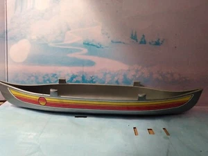 1980's rare Tonka Big Country Grey Yellow Orange Red Pinstriped Canoe w/o paddle - Picture 1 of 8