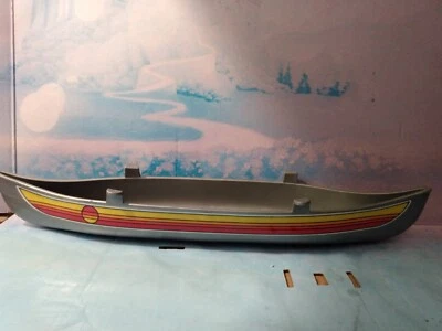 1980's rare Tonka Big Country Grey Yellow Orange Red Pinstriped Canoe w/o paddle - Image 1 of 4