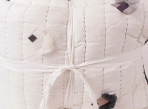 Pottery Barn Teen Nira Embroidered Quilt Full/Queen Ivory/Vintage Ebony - Picture 1 of 1