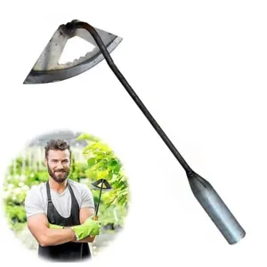 All-Steel Hardened Hollow Hoe Agriculture Hand Farming Rake Planting Weeder Tool - Picture 1 of 10