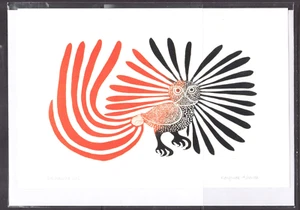 Verzauberte Eule von Nunavut Inuit Künstler Kenojuak Ashevak - Neu 6" x 9" Kunstkarte - Bild 1 von 3
