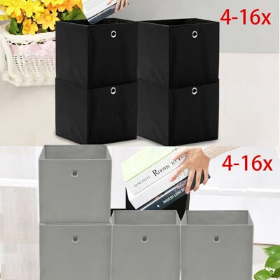 4-16er Set Faltbox 32x32X32cm Aufbewahrungsbox Faltkiste Box Regalbox Staubox - Bild 1 von 4