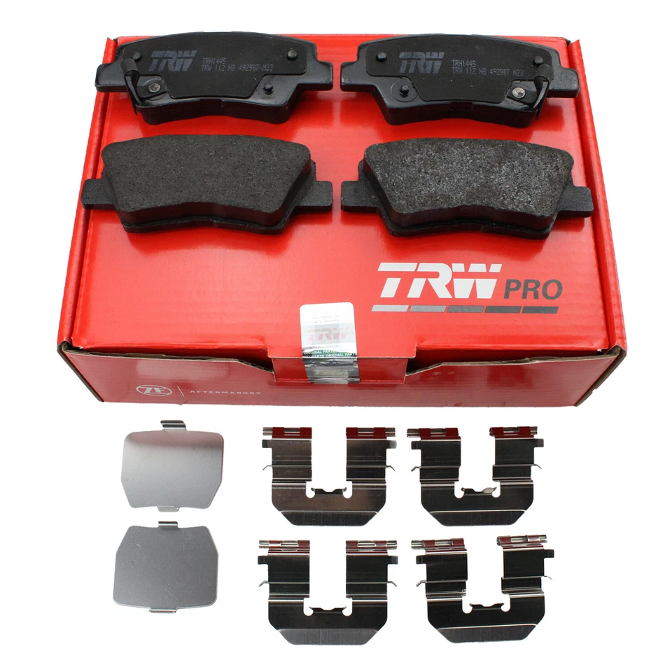 Pastillas de freno traseras bajas TRW Pro con clips para Hyundai Azera Sonata Kia Optima Foto 1 de 4