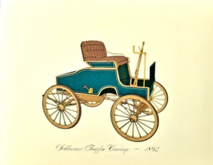 Schloemer-Toepfer Carriage 1892 Lithograph Clarence P. Hornung Antique Auto Car - Picture 1 of 1