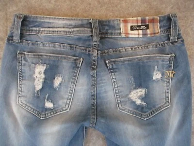 Pantalones de mezclilla Miss Me Signature para mujer 28 azules ajustados a cuadros tiro bajo retro 28x29 Foto 1 de 4