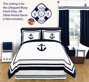 Puppenhaus Miniatur Wanduhr Maritim Maßstab 1:12 Rettungsschwimmer Boje dunkelblau Neu - Bild 1 von 5