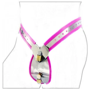 Rosa Männer Edelstahl Keuschheitsgürtel Verstellbar Chastity Belt Mit Harnröhre - Bild 1 von 12