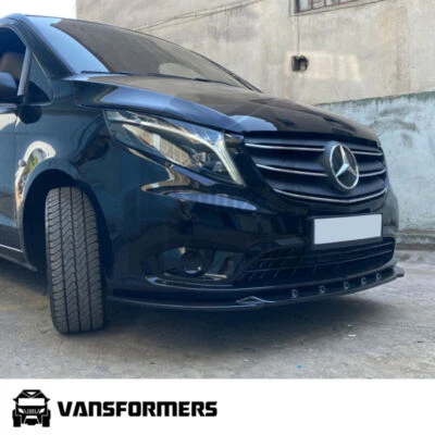 VANSFORMERS Mercedes V Class W447 2014-2019 Splitter Lower Bumper Lip ABS Black