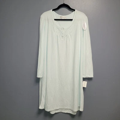 Camisón Miss Elaine para mujer 1X Pullover tejido de peluche manga larga bordado nuevo con etiquetas Foto 1 de 4