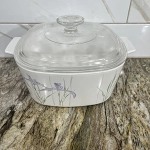 Shadow Iris Corningware 3 Liter A -3-B With Pyrex Lid A-9-C 1980s 🇺🇸 - Picture 1 of 24