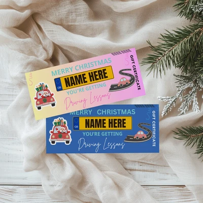 GIFT ME PRETTY Personalised Driving Lesson Gift Certificate Voucher 17th Birthday Christmas