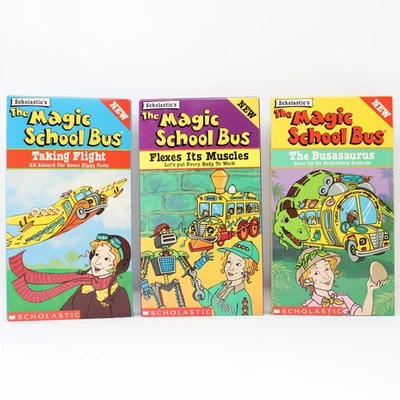 Magic School Bus VHS Lot of 3 - Taking Flight, Flexes Its Muscles, Busasaurus - Image 1 of 4
