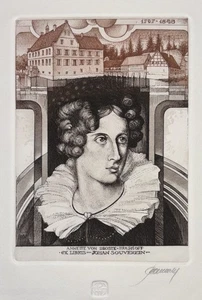 HEDWIG PAUWELS: Exlibris for Johan Souverein; in Passepartout - Imagen 1 de 2