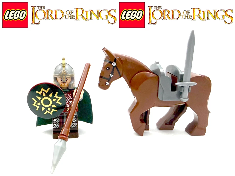 LEGO SEÑOR DE LOS ANILLOS 9471 EOMER MINIFIGURA LOR010 + CABALLO + ARMAS ¡TORSO NUEVO! Foto 1 de 1