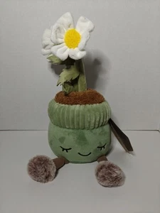 Greenhouse by Russ Potted Plant Fuzzy Daisy Green Pot Decor Plush 12" Inch NWT - Picture 1 of 7