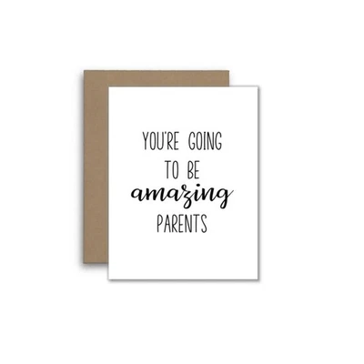 You’re Going to Be Amazing Parents – New Baby Greeting Card - Image 1 of 4
