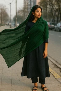 Premium Qualität Chiffon Dupatta Unifarben Schal Hijab Eid Ramdan Freizeit Party - Bild 1 von 30