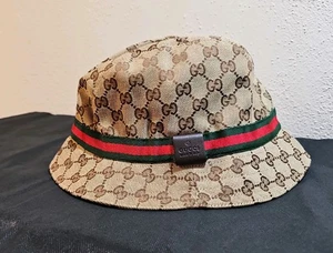 Gucci Hut – Original – GG Monogramm mit grün-rotem Band – Made in Italy –Größe M - Bild 1 von 3