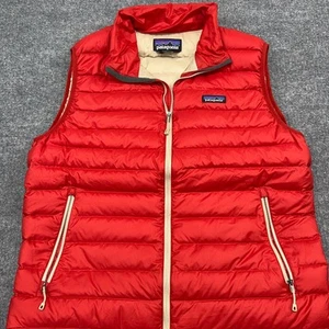 Patagonia Puffer Vest Men Large Cochineal Red Down Sweater Insulated Full Zip - Picture 1 of 10