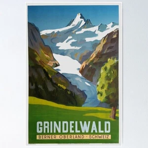 ¡NUEVO! Póster de esquí Best Design Grindelwald, Suiza - Imagen 1 de 1