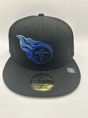 Gorra New Era TENESSEE TITANS 59Fifty 5950 negra azul ajustada 7 1/2 Foto 1 de 4