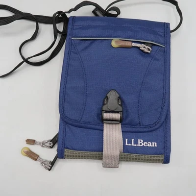Vintage L.L. Bolso Bandolera Bean Mini Cartera Senderismo Aire Libre Viaje Azul Foto 1 de 4