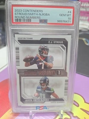 2023 Contenders Stroud/Smith-Njigba Round Numbers PSA 10 DUAL ROOKIE R/C - Image 1 of 2