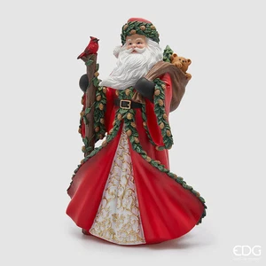 EDG Enzo De Gasperi Decoro Babbo Natale Viandante H 47 Cm L 32 Cm L 23,5 Cm Gree - Imagen 1 de 4