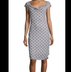 Tory Burch Women’s Print Drapped Neckline Shift Dress Size S - Picture 1 of 6