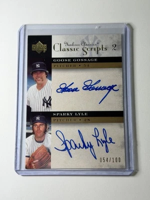 2004 Upper Deck Yankees Classic Scripts 2 Auto Goose Gossage Sparky Lyle /100 - Image 1 of 2