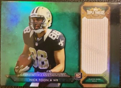NICK TOON 2012 Topps Triple Threads Jumbo Jersey Relic Emerald Green #/50 Saints - Image 1 of 2