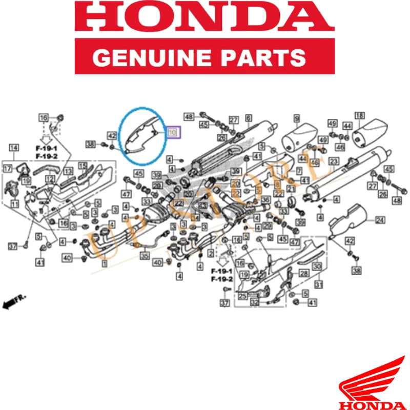 Honda Genuine OEM 2004-2017 Goldwing GL1800 Right Rear Muffler Pipe Protector Foto 1 de 1