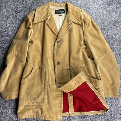Vintage 70s McGregor Mens Corduroy Jacket Coat Size 46 Extra long light brown - Image 1 of 4