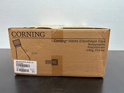 Corning 431401 500 mL Baffled Polycarbonate Erlenmeyer Flask 25 Pieces - Image 1 of 4