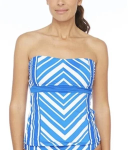 La Blanca Women's Tankini Swimsuit Top Royal Blue Size 8 New With Tag. - Picture 1 of 11