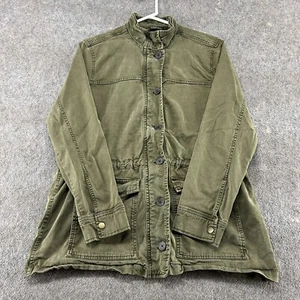 Lucky Brand Jacket Womens XL Green Chore Barn Coat Twill Army Military Cotton - Picture 1 of 13