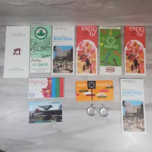 EXPO 67 Montreal Worlds Fair lotto oggetti mappe e carta effimera lotto croccante - Foto 1 di 13