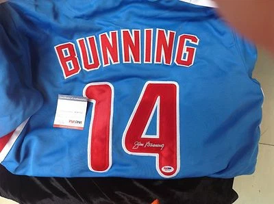 JIM BUNNING SIGNED AUTO PHILADELPHIA PHILLIES JERSEY PSA/DNA AUTOGRAPH - Image 1 of 3