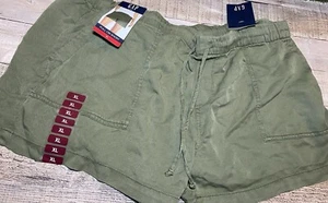 GAP Women's Soft Lightweight Green Drawstring Waist Pull-On Shorts w/Pockets XL - Picture 1 of 3