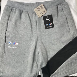[535868-03] Mens Puma BMW Motorsport SWEAT SHORTS Grey New Size Large - Picture 1 of 8