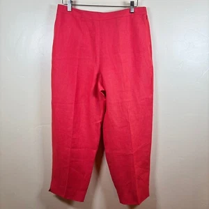 Vintage Talbots Irish Linen Cropped Pants Women's 14P Coral Lined Side Zip NWT - Picture 1 of 11
