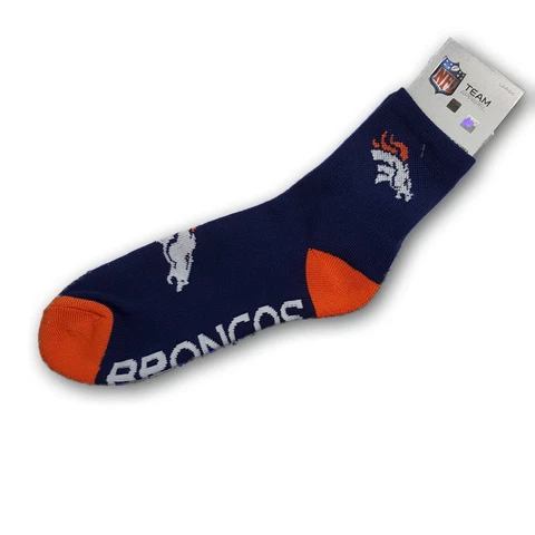 Denver Broncos NFL Navy Blue/Orange Socks New With Tags Size Large Cover