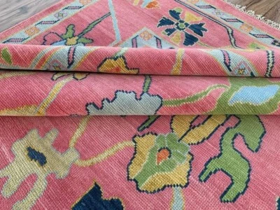 Oushak Pink  Contemporary Turkish Hand-knotted Rugs & Carpets for living area. - Image 1 of 4