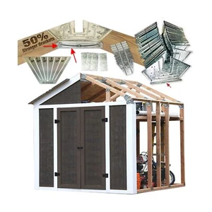 "EZBUILDER DIY Storage Shed/Garage/Barn/Playhouse Easy Framing Kit, 50% Stronger - Picture 1 of 6